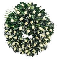 Corona basic de rosas blancas