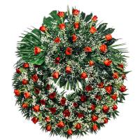 Corona basic de rosas rojas